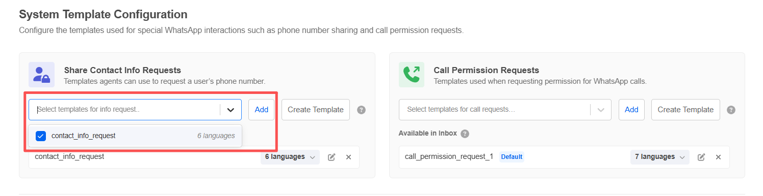 Template Whitelist configuration