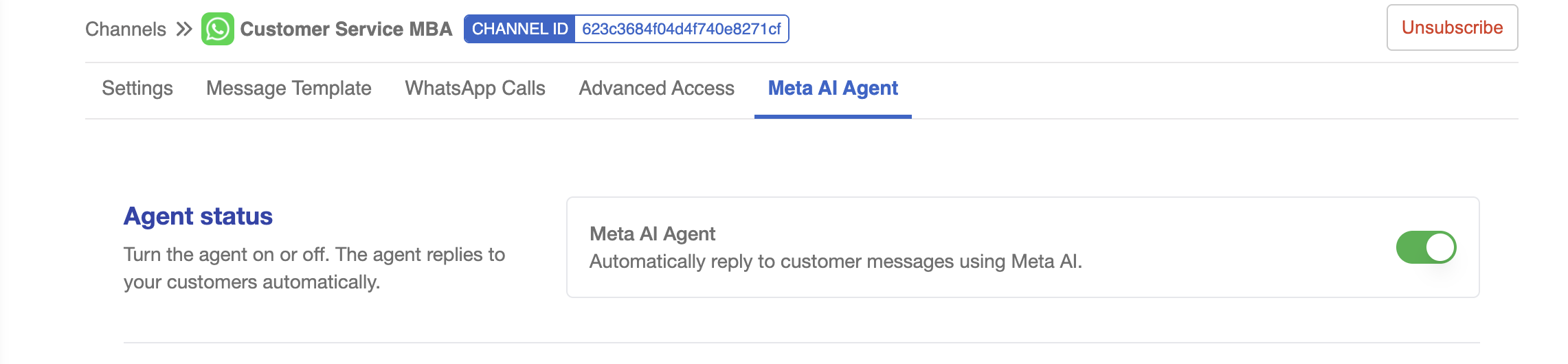 Agent Status Toggle