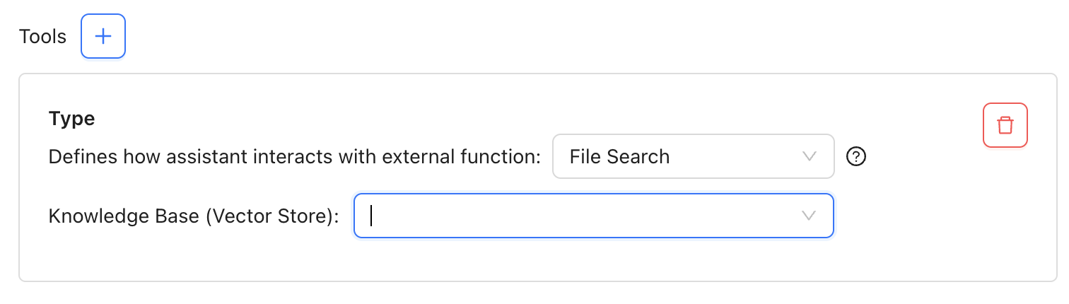 الشكل 7 - إضافة أدوات مثل File Search إلى المساعد.