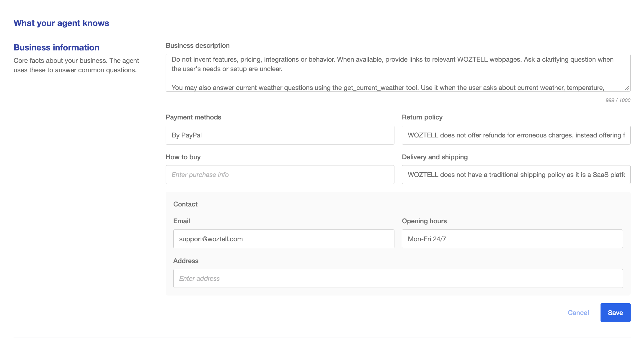 Knowledge Base Configuration